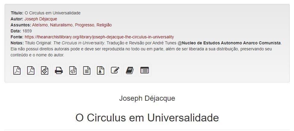 O Circulus em Universalidade - Joseph Déjacque